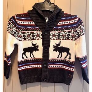 NWT JANIE and JACK Shawl Collar Cardigan Sweater Fair Isle Christmas Holiday 4T